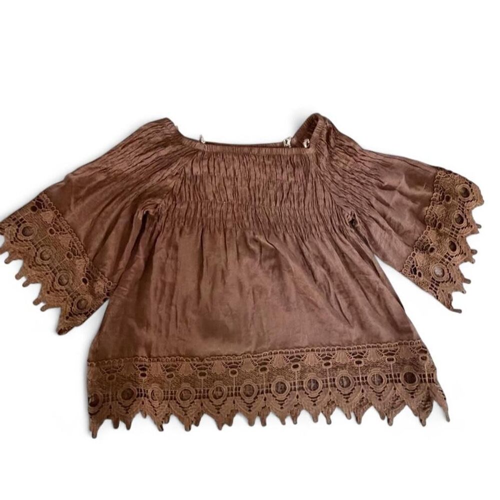 Women's NYC Brown and Tan Tunic Blouse Size 2XL